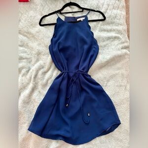Navy Scalloped Dress
